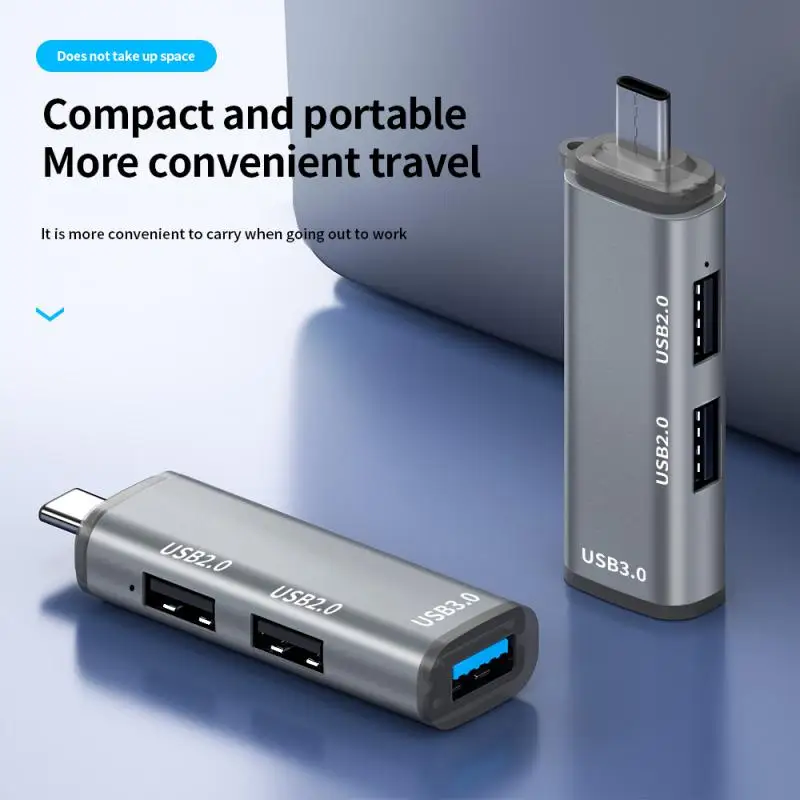 

5gbps Usb C Hub 3.0 Mini 3 Port Multiple Expander Usb 3.0 2.0 Ports Office Accessories 3 In 1 USB C HUB 3.0 Aluminum High-speed