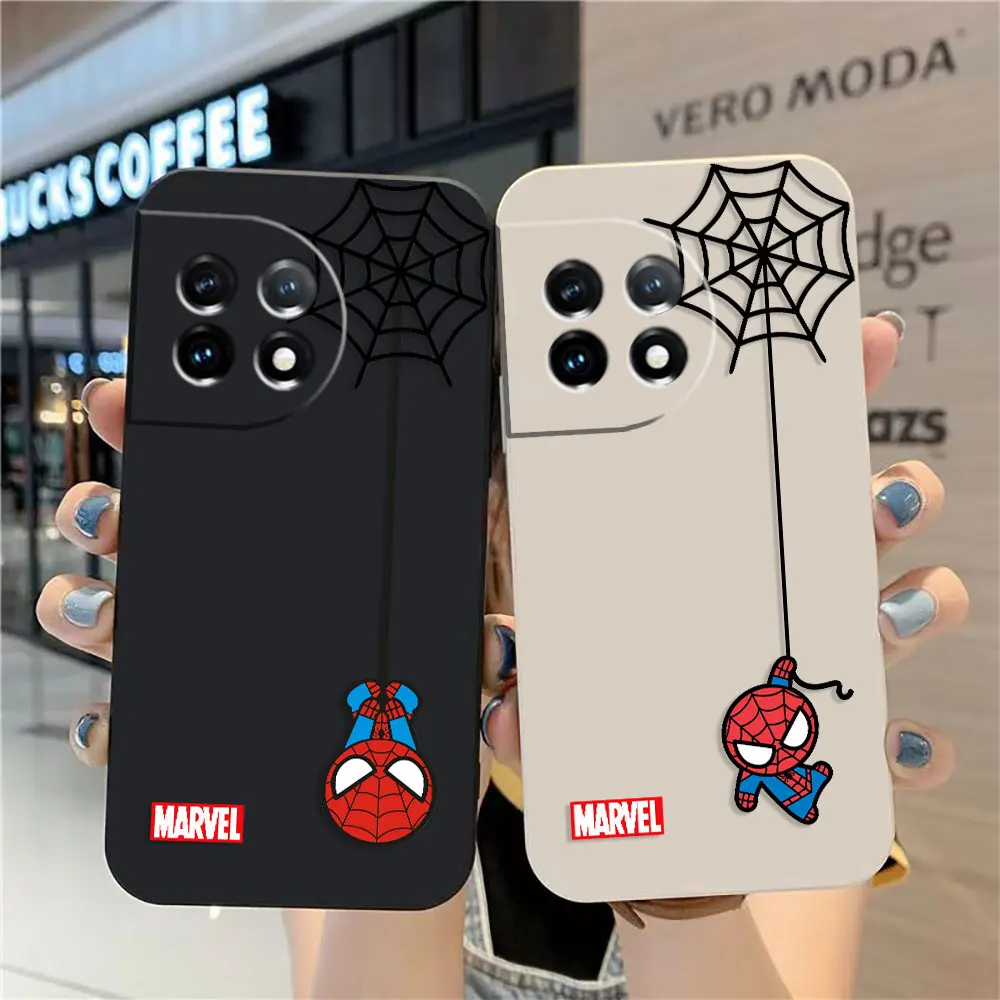 

Case For Oneplus 11 10 9 9R 9RT 8 8T 7 7T ACE 2V NORD CE 2 Lite Pro Case Cover Funda Cqoue Shell Capa Marvel Cute SpiderMan Web