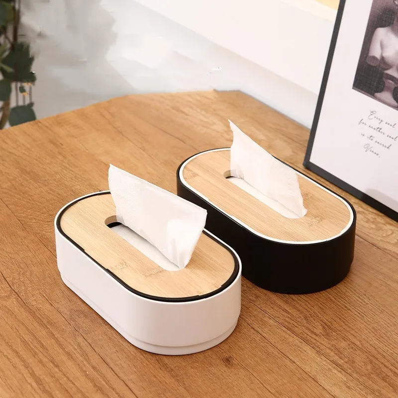 

Wooden Detachable Tissue Box Desktop Non-slip Table Napkin Holders Kitchen Paper Storage Boxes Home Plastic Organizer Case