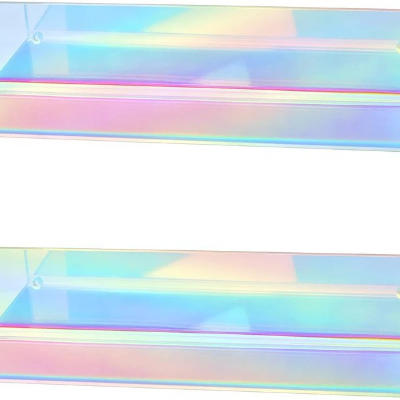 

Iridescent Acrylic Floating Shelves Iridescent Acrylic Floating Shelves Wall Mounted Floating Acrylic Shelves with Screws