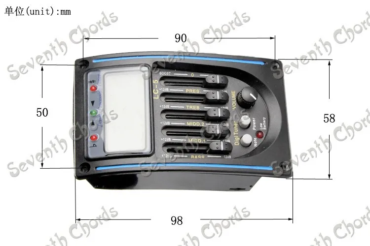 LC-5 5 полос акустической гитары звукосниматель EQ Preamp LCD тюнер пьезо Эквалайзер