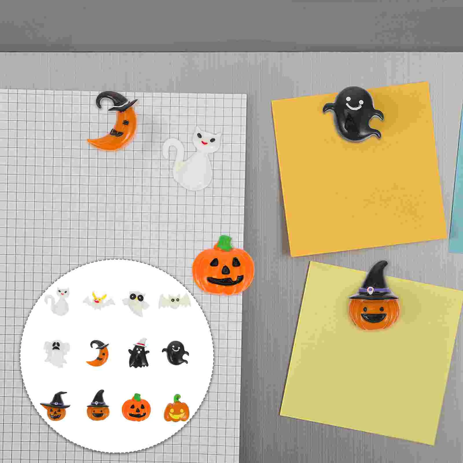 

30 Pcs Pumpkin Ghost Fridge Magnets Refrigerator Sticker Resin Magnetic Whiteboard Decorate Halloween