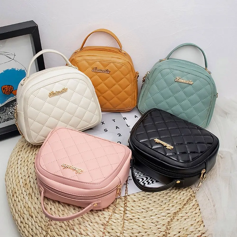 

Winter Luxury PU Fashion Handbags Wild Rhombus Women's Shoulder Bag Girls Messenger Bag Shell-shaped Messenger Bag Women