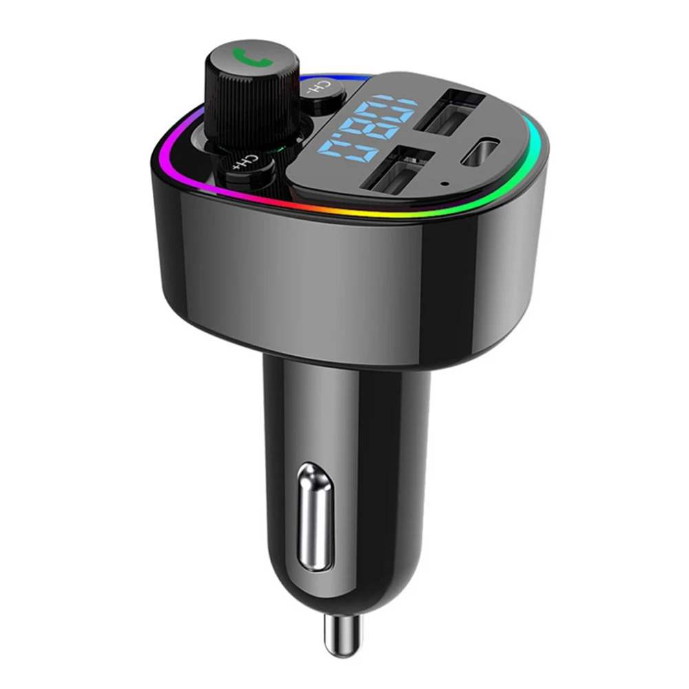 

Автомобильный FM-передатчик Bluetooth 5,0, mp3-плеер PD Type-C, двойное зарядное устройство USB, цветной адаптер для создания атмосферсветильник, режимы «...