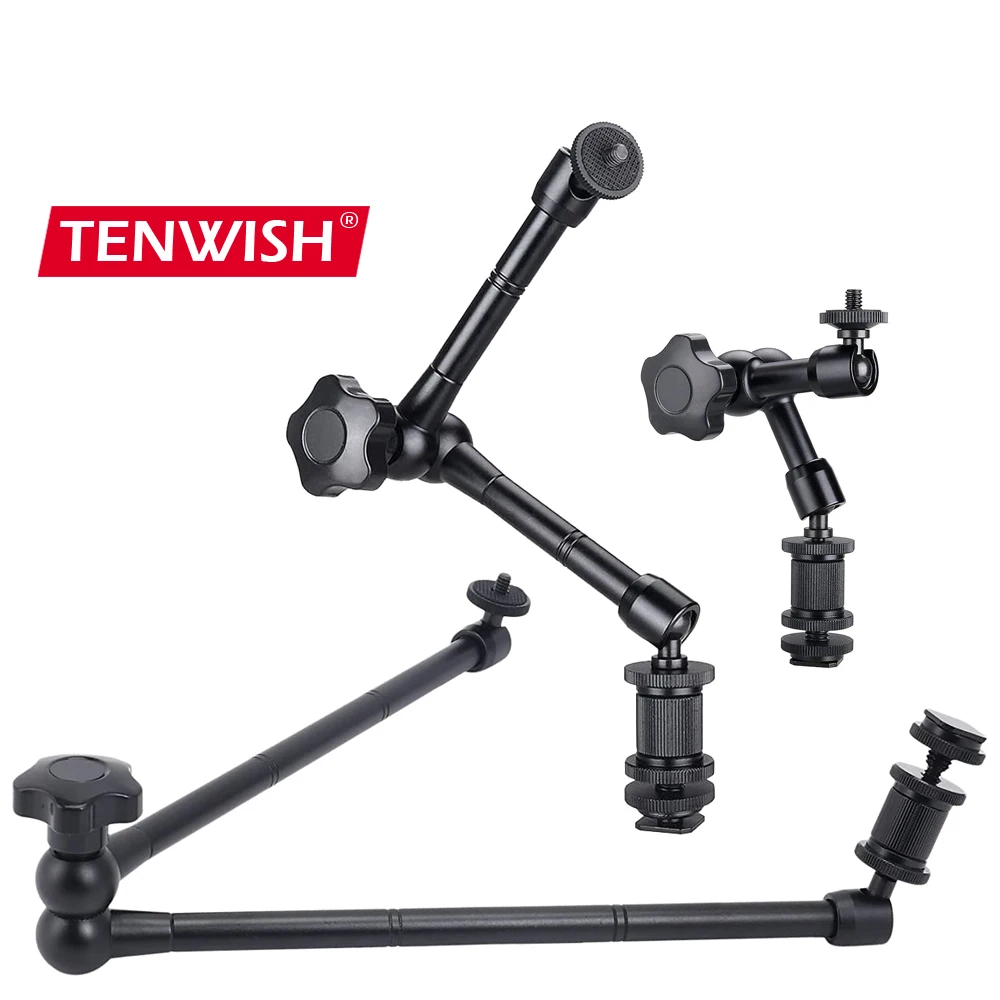 

Articulating Magic Arm with Hotshoe Mount 1/4" Threads for DSLR LCD LED Flashight Trolley Photographic Studio Accessories