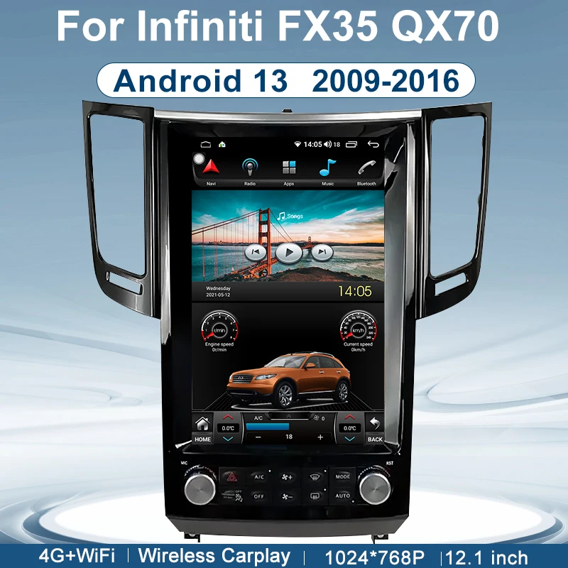 Для Infiniti FX35 FX37 FX50 2009-2016 Android 13.0 Автомобильный радиоприемник Мультимедийный