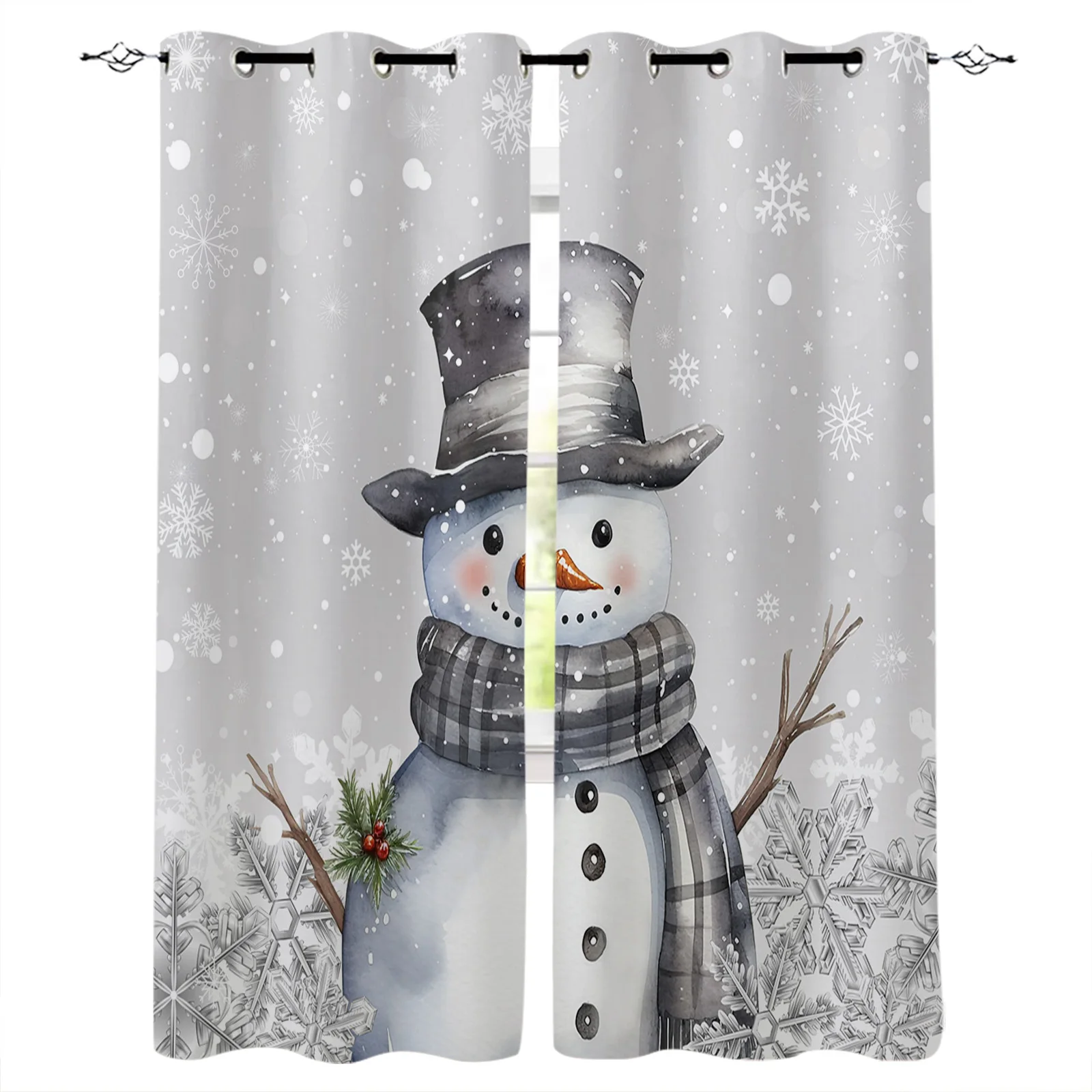 

Рождественские снежинки, снеговик, оконные шторы для гостиной, роскошные декоративные шторы для спальни, занавески для кухни и балкона