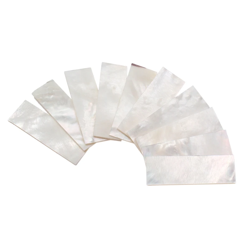 

10Pcs Inlay Material White Mother of Pearl Shell Blanks Sheet Rectangle Inlay Material for Guitar