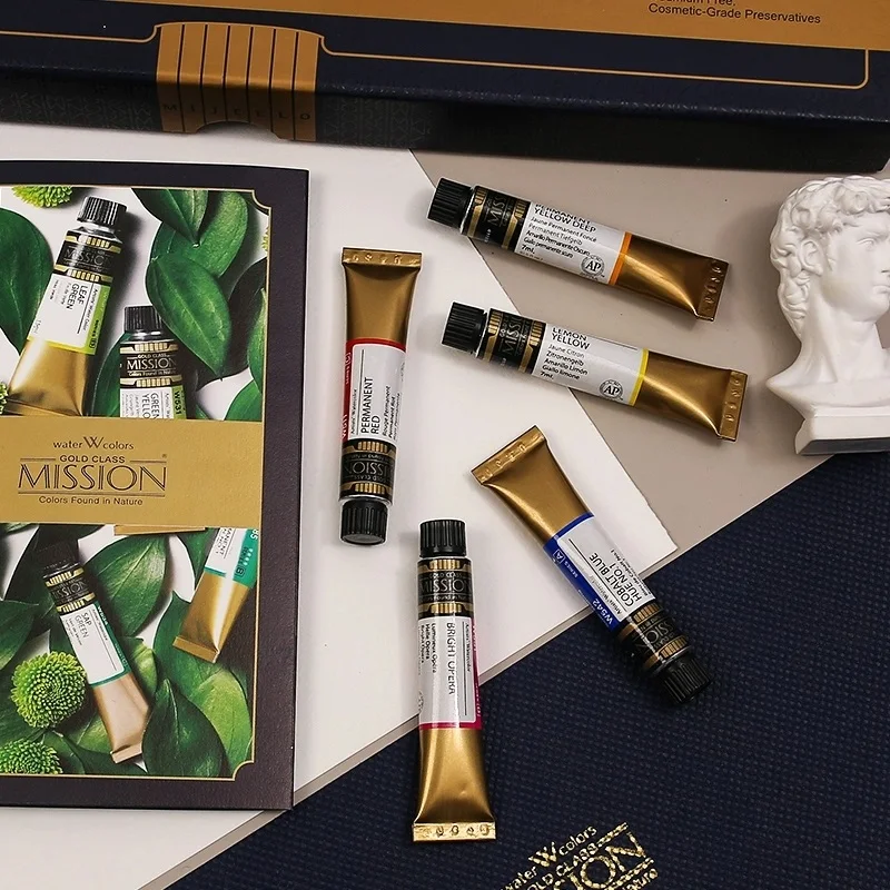 Mijello Misson Gold, 24 цвета, 7 мл, профессиональная акварельная живопись, высокая концентрация для художников, рисования, принадлежности для кистей (art.: 3920cb9ebfdbd) - 3920cb9ebfdbd