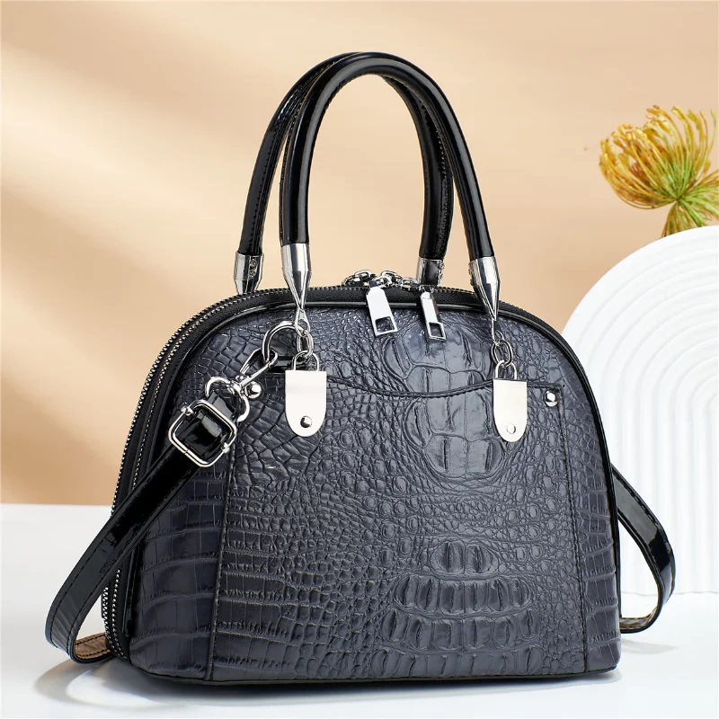 Crocodile Pattern PU Women's Handbag 2023 Retro Light Luxury Single Shoulder Crossbody Bags Fashion Commuter Satchel Versatile