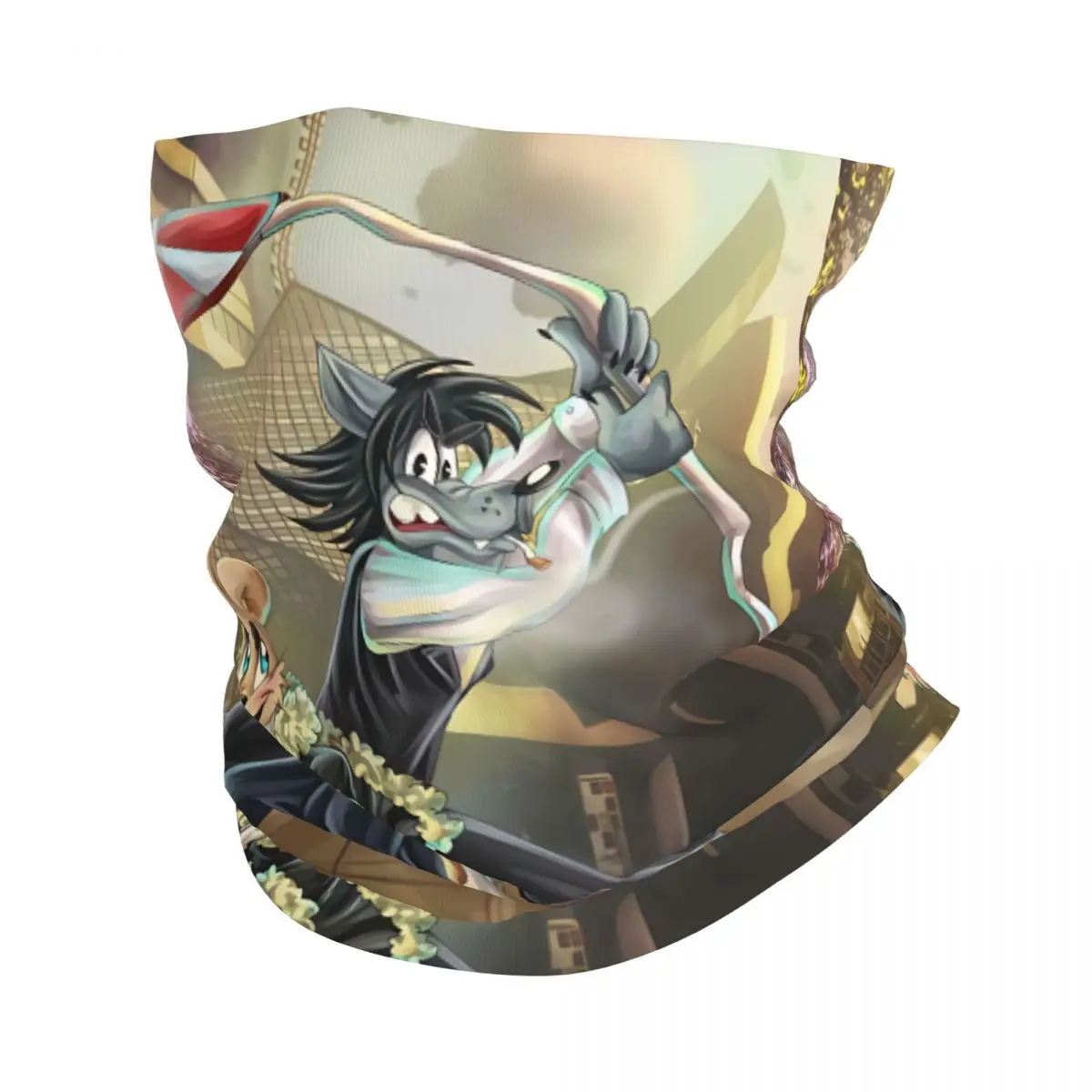 Бандана на шею Nu Pogodi с рисунком шарф-накидка в стиле аниме универсальная тонкая