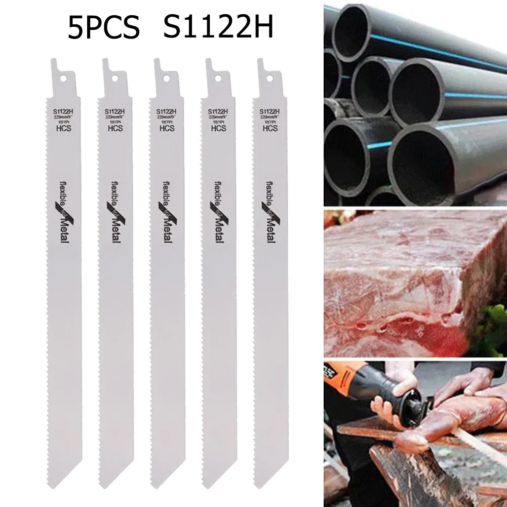 

5pcs BI-Metal Reciprocating Saw Blade 1/2" Universal Shank Saw Blades Electric Wood Pruning Cutting Ground Sharp Teeth Saber Saw