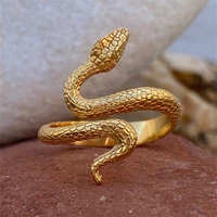 gothic twisted long serpent cobra rings fashion glamour womens metal open ring anniversary party gift jewelry dropshipping