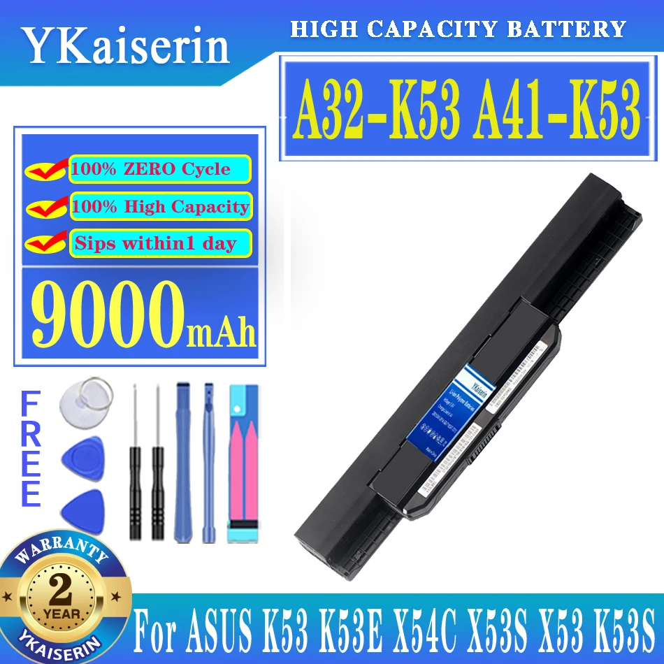 

Battery 9000mAh A32-K53 A41-K53 For ASUS K53 K53E X54C X53S X53 K53S X53E X53SV X53U X53B A42-K53 K43S K43SV K43 K43E