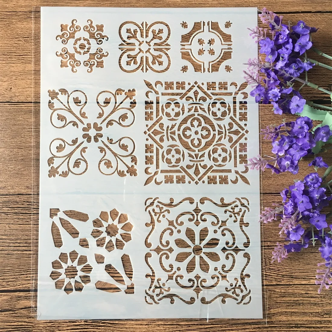 

A4 29cm Flower Texture DIY Craft Layering Stencils Wall Painting Scrapbooking Stamping Embossing Album Decorative Template