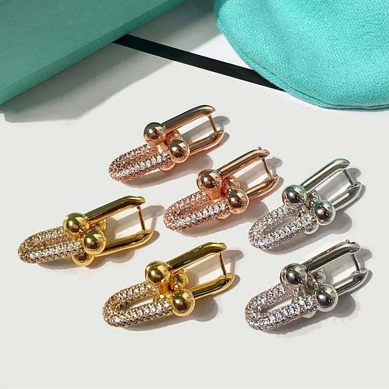 

Женские серьги из серебра 925 пробы, с U-образной пряжкой