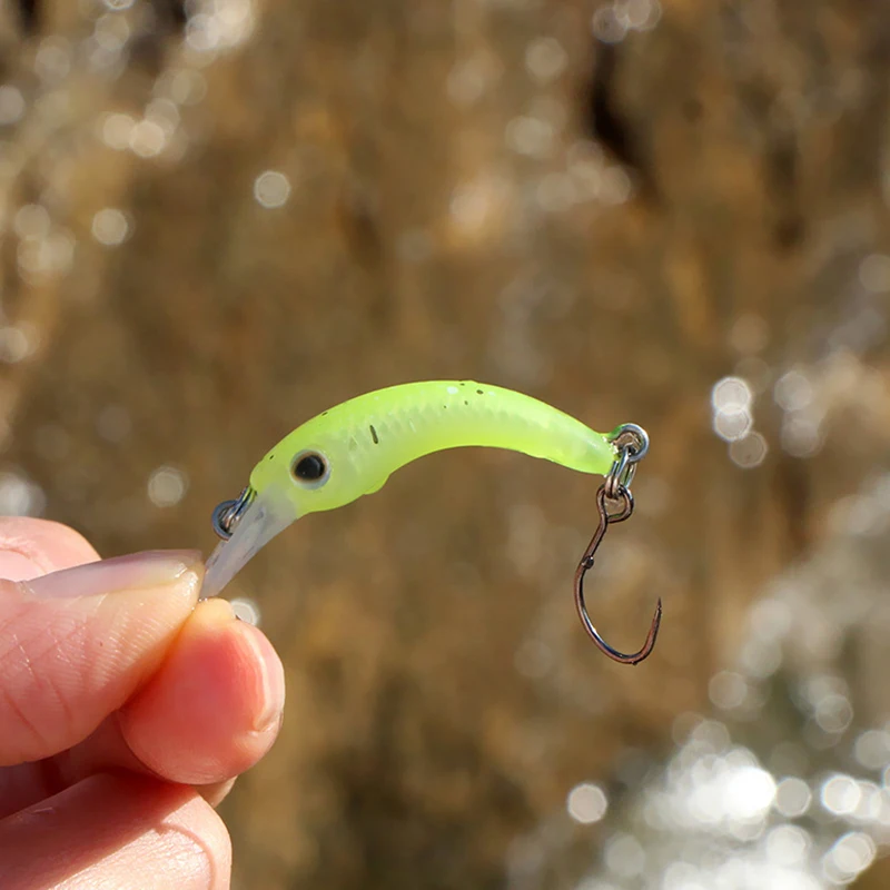LETOYO 40mm Dying Fishing Lure Trout Mini Crankbait Micro Minnow Crank Floating Artificial Hard Baits Freshwater Fishing Tackle