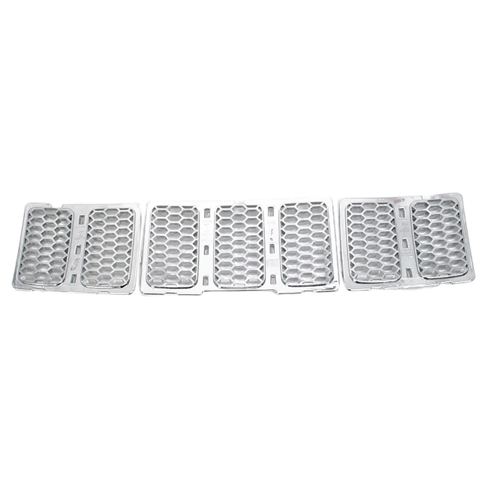 

Car Middle Mesh Grille Front Grille Inserts Trim Mesh Kit for Jeep Grand Cherokee 2014-2016 Silver