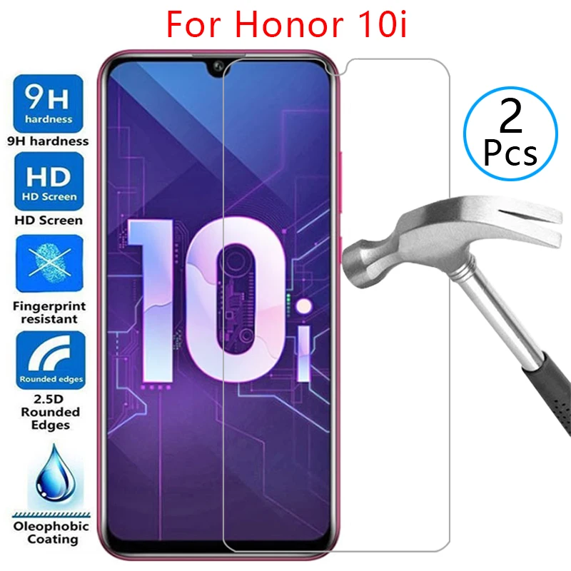 

tempered glass screen protector for honor 10i case cover on honor10i honer onor hono 10 i i10 6.21 protective phone coque bag 9h