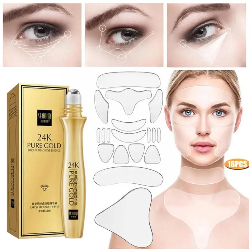 

24K Gold Bright Eye Roller Eye Cream and Silicone Sticker VIP Link Y6Q2