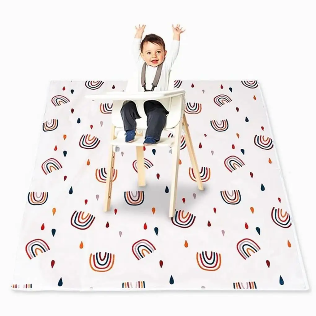 

Baby Dining Chair Mat Anti-Skid Multifunctional Anti-Dirt Rug Waterproof Geometric Crawling Pad Travel Picnic Camping