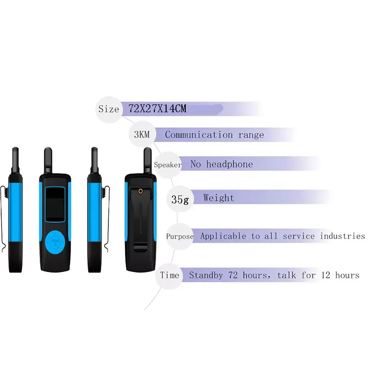 Walkie Talkies Rechargeable Adults Mini 2 Way Radio Long Range with Earpiece Dual PTT Hands Free Metal Clip enlarge