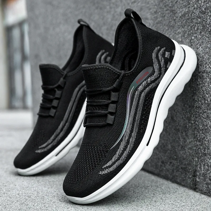 

New Men Mesh Sneakers Breathable Soft Sole Casual Slip-On Shoes Wear-Resistant Male Sports Trend Lightweight Running Shoes
