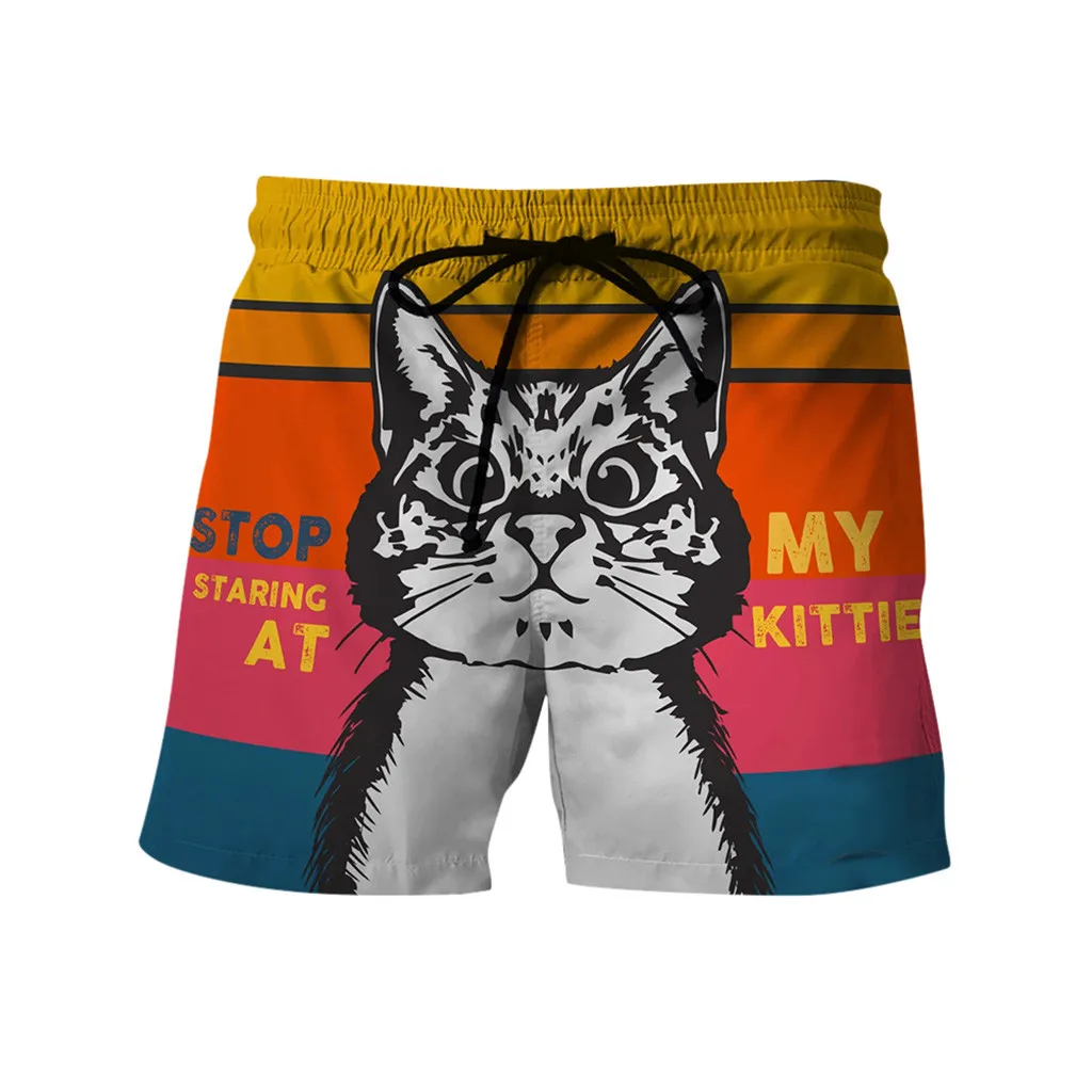 

Мужские повседневные шорты ISHOWTIENDA, рабочие пляжные мужские брюки с принтом и кулиской, повседневные шорты, мужские купальники