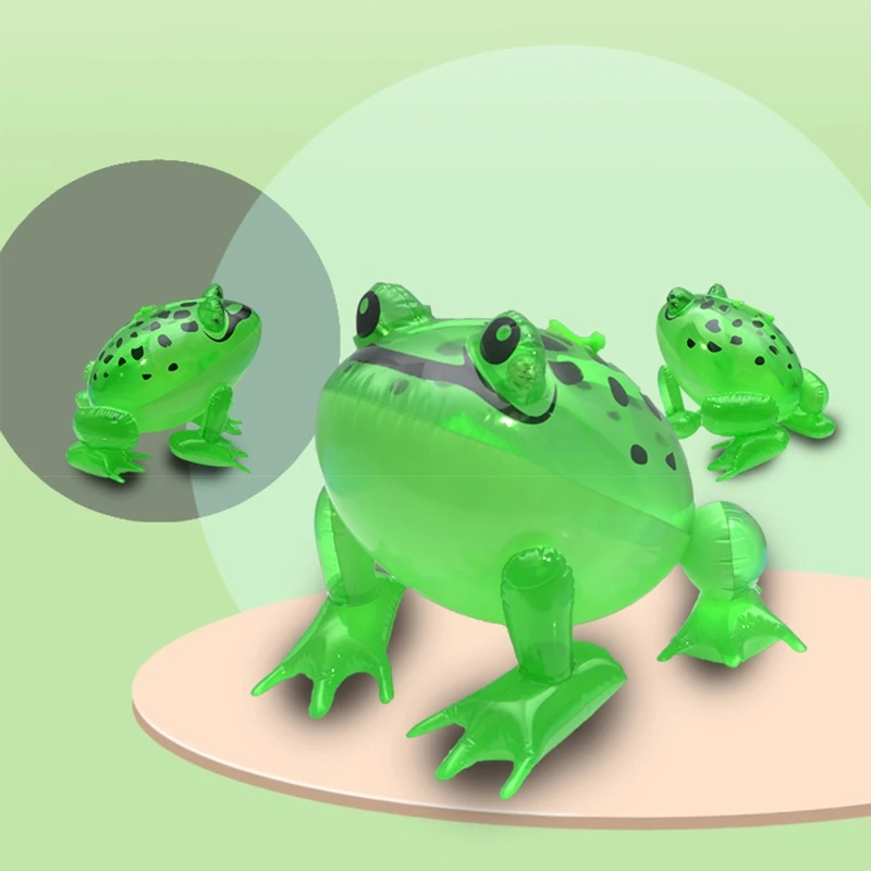 

Funny Cute Inflatable for FROG with Flashing Light Animal Blow up Toys Party Decoration for Toddler Kids Children Gifts