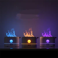 tri colors flame effect air humidifier usb smart timing led electric aromatherapy diffuser simulation fire flame humidifier