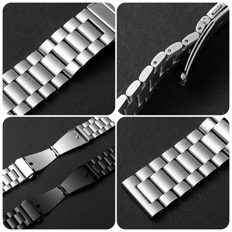 Фото Ремешок из нержавеющей стали для Samsung Galaxy Watch 7 6 5 4 40 мм 44 мм, браслет 6Classic 43 мм 47 мм 5 Pro, металлический браслет 22 20 мм №2