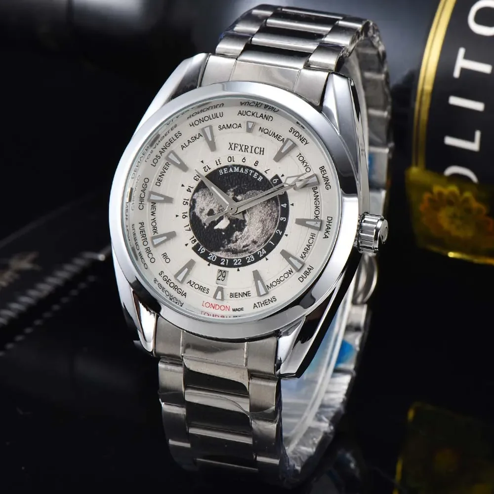 

AAA Original Brand Watches For Mens Multifunction Full Stainless Steel WristWatch Business Complex Automatic Mechanical Clocks