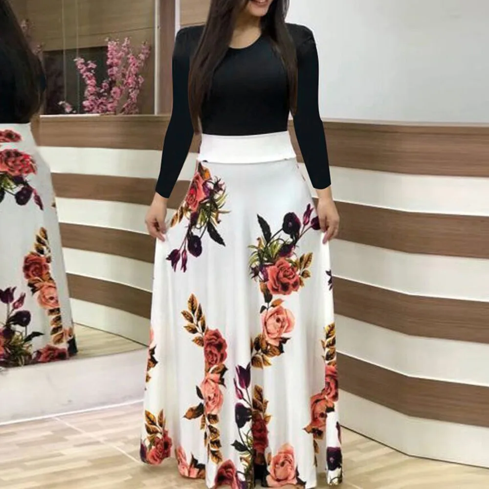 

Maxi Dress Women Printing Long Ladies Long Sexy Dress Sleeve Women's Dress Wrap Dress for Women Summer