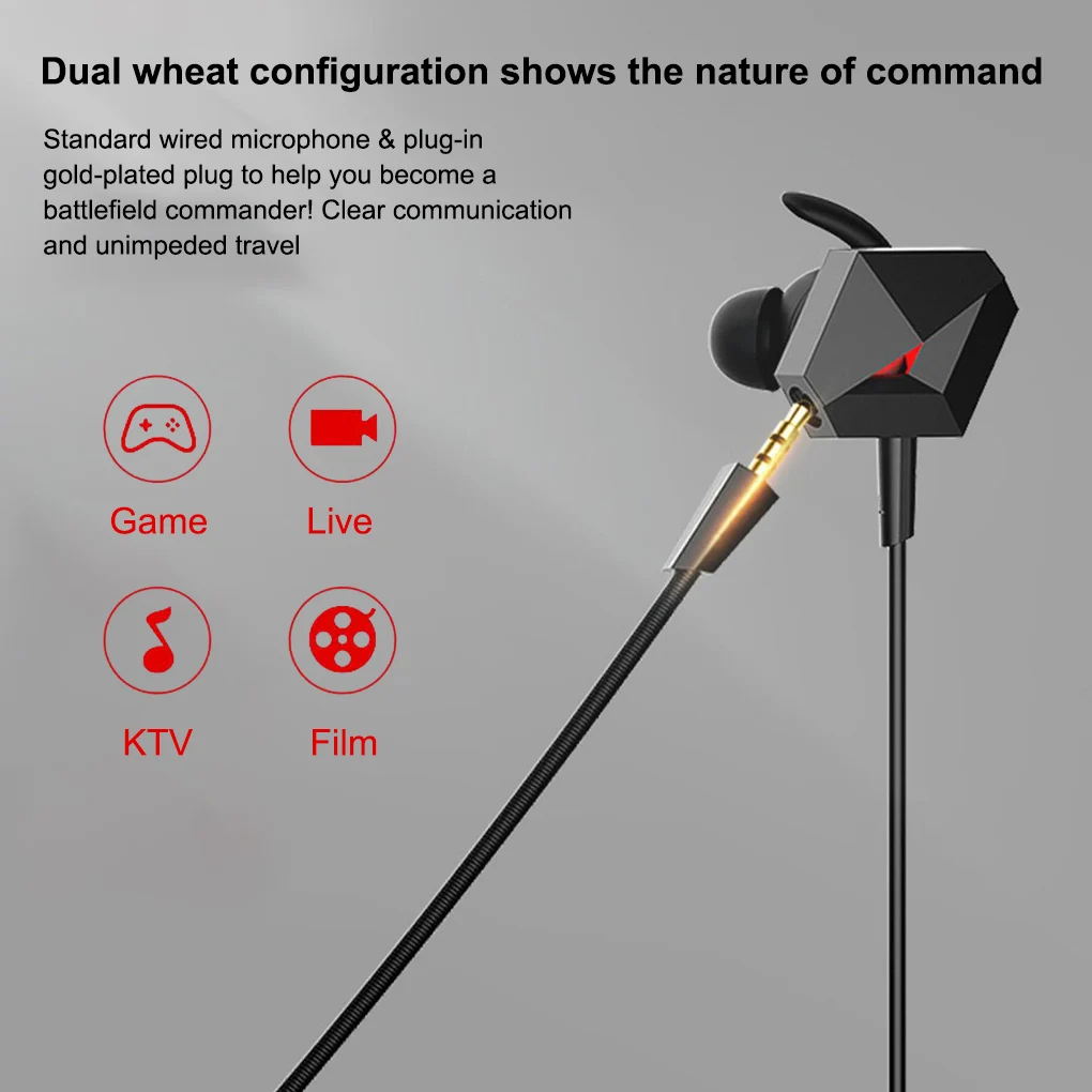 

3.5mm Wired Earphone Microphone with Ear Hook Mobile Phone Line Control Headphone Mic Online Chatting Exercise Headset