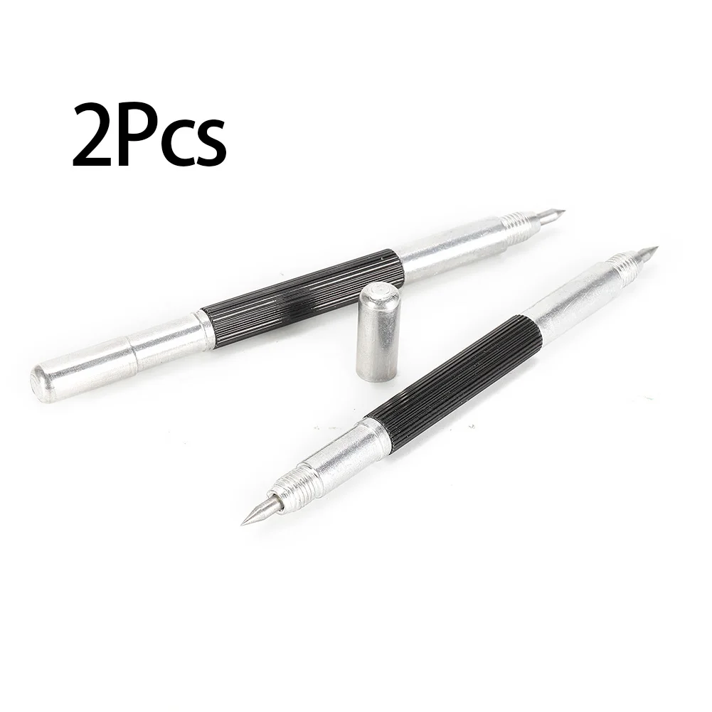 

2Pcs Double End Sharp Tungsten Steel Tip Scriber Clip Pen Ceramics Glass Shell Metal Construction Marking Tools 136mm