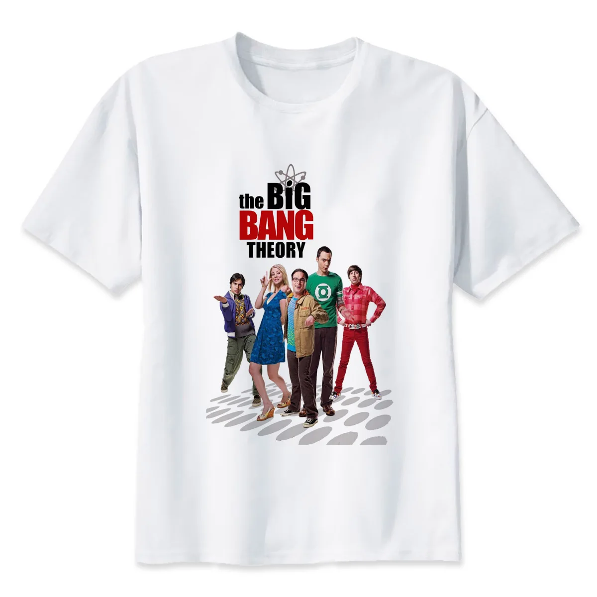 Футболка The Big Bang Theory Мужская летняя белая Молодежная с круглым вырезом