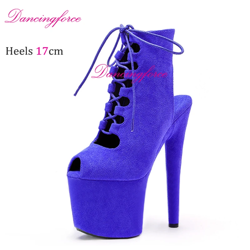 17 см 7 дюймов винные замшевые ботинки для танцев на пилоне женские ботильоны