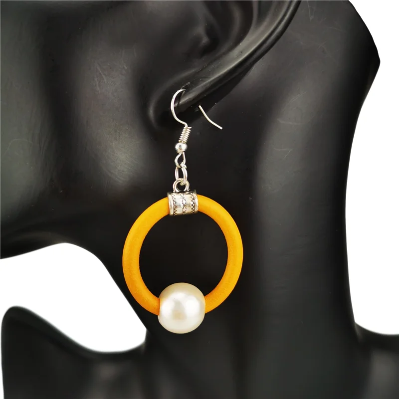 Серьги женские круглые с жемчугом модные ювелирные изделия ручной работы