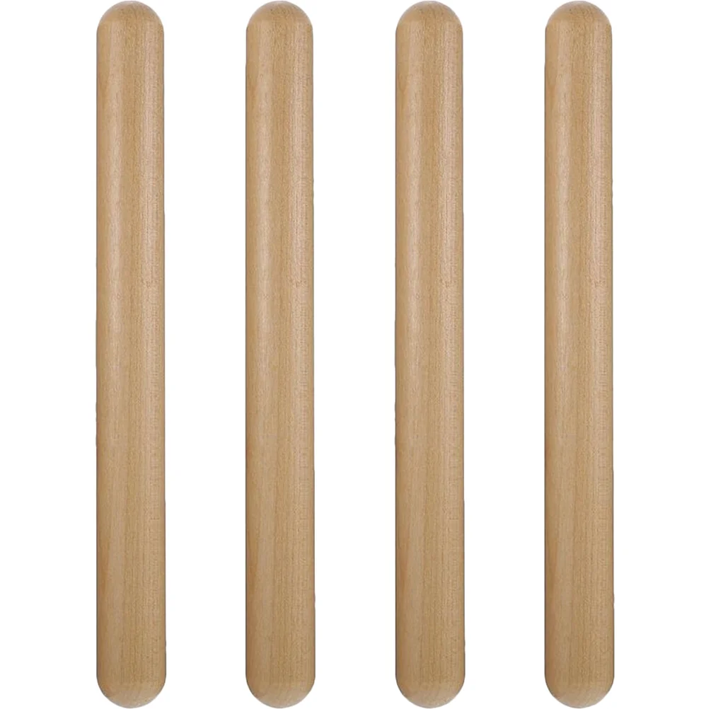

4 Pcs Log Batting Hand Percussion Instruments Stick Kids Toys Musical Wood Claves Child Adult