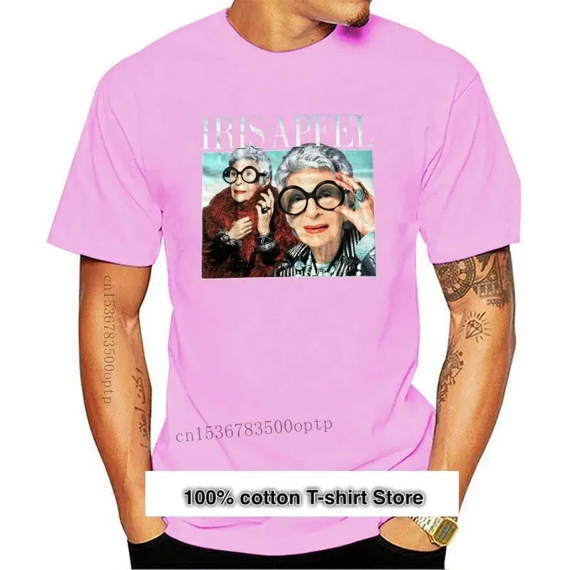 

Camiseta de Iris Apfel para hombres, ropa de Street de moda Vintage para Young de mediana ADE, nueva