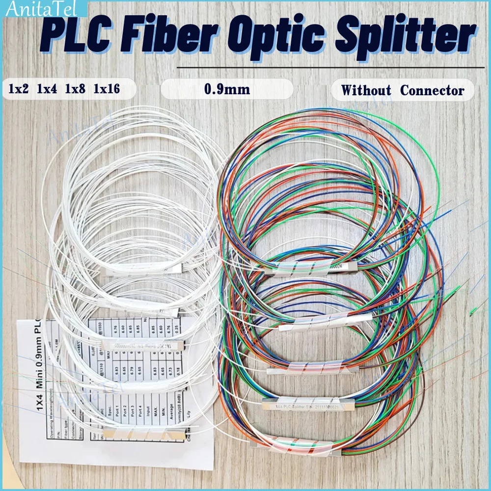 10pcs 1x2 1x4 1x8 1x16 Fiber Optic PLC splitter without conn