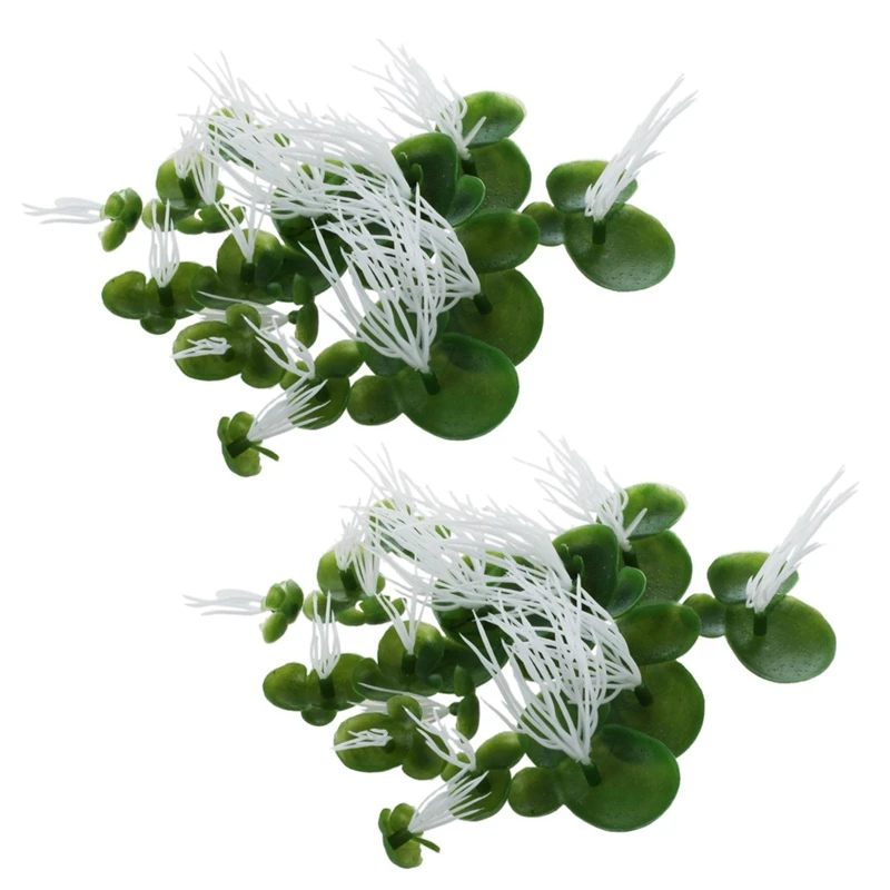 

36X Aquarium Artificial Duckweed Floating Plastic Green White Plant