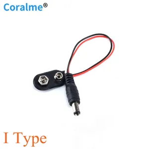 1pc 9V DC Battery Power Cable Plug Clip Barrel Jack Connector for Arduino DIY I type