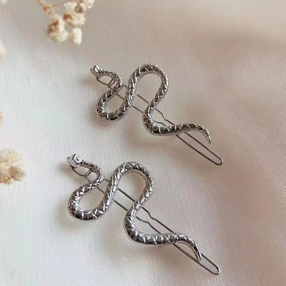 Заколка для волос в форме змеи подарочная металлическая заколка набор удобства