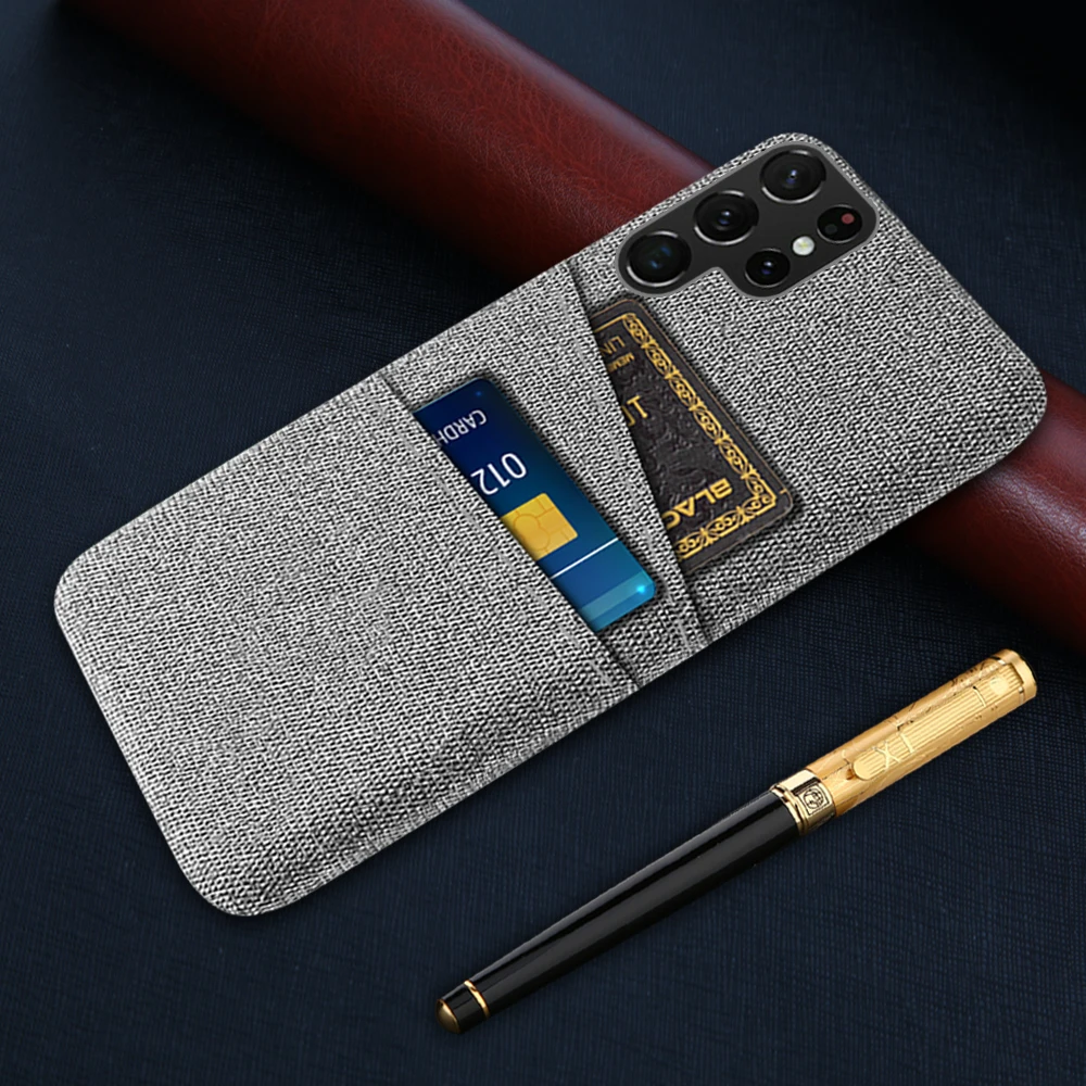 

Wallet Case For Samsung Galaxy S23 Ultra S22 S21 S20 S10 Plus 5G S9 Case Luxury Fabric Dual Card Cover For Samsung Note 20 10 8