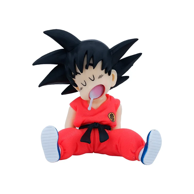 

10cm Dragon Ball Anime Figure Z Kakarotto Gk Pvc Action Figure Auto Accessories Sitting Posture Sleep Son Goku Model Toys Gifts