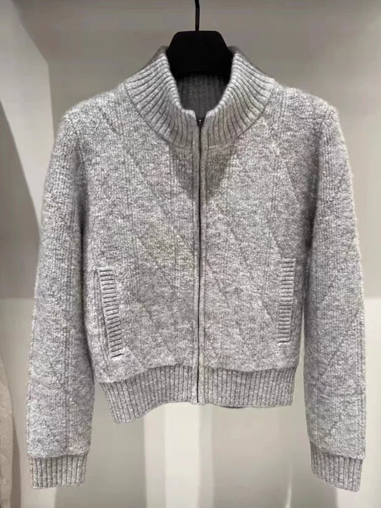 

Одежда для гольфа женский осенне-зимний теплый и ветрозащитный вязаный свитер куртка ветровка