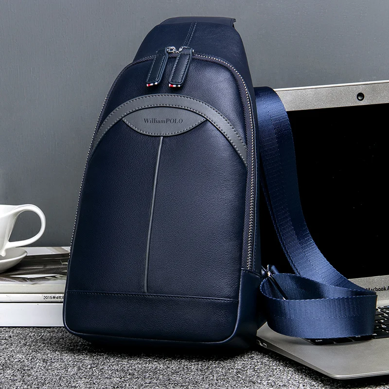 Модная мужская сумка через плечо из натуральной кожи Повседневная