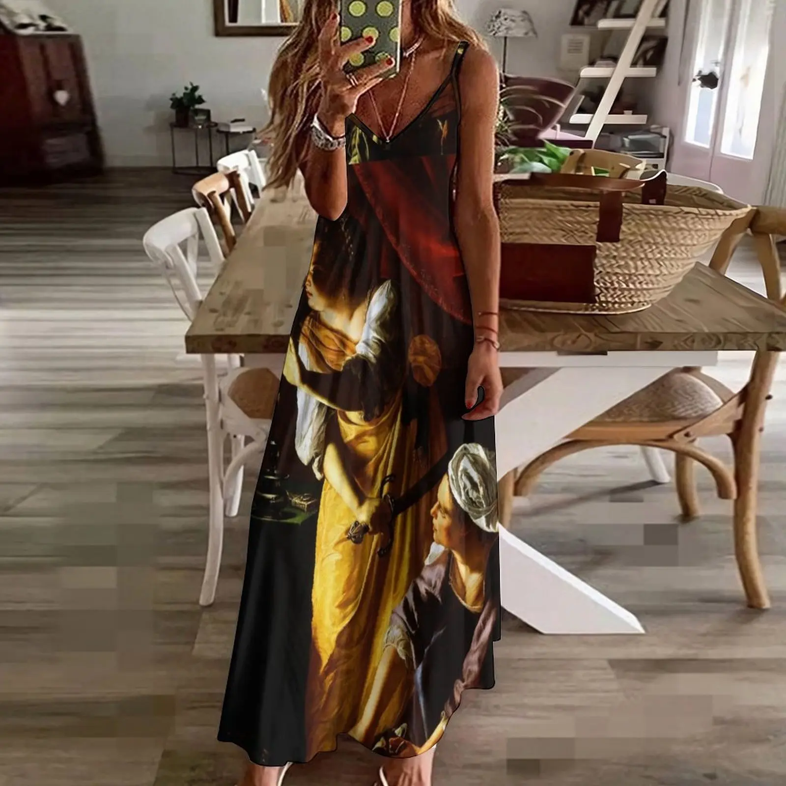 Джудит и служанка от Artemisia Gentileschi Платье без рукавов женское вечернее платье