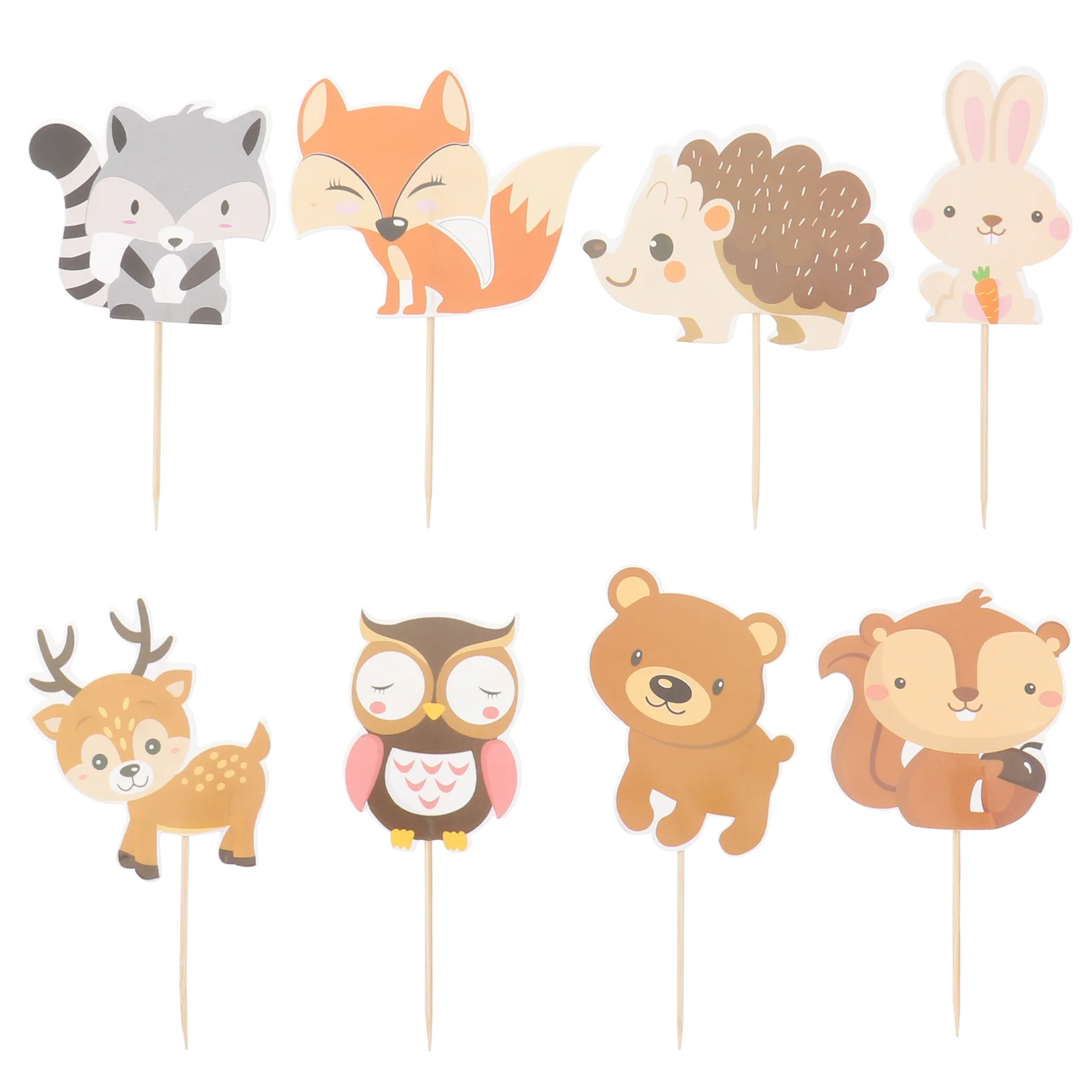 

Party Cupcake Toppers Animal Dessert Decor Forest Fruit Animals Insert Pick Picks Woodland Birthday Shower Baby Glitter